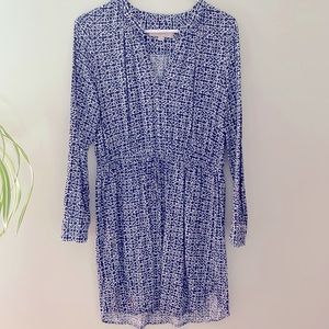 Ann Taylor LOFT dress geometric blue print
